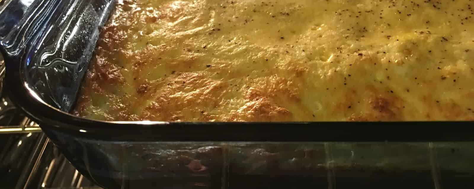 CARE Recipe: Cheesy Egg Bake with Buttered Toast and Fruit
