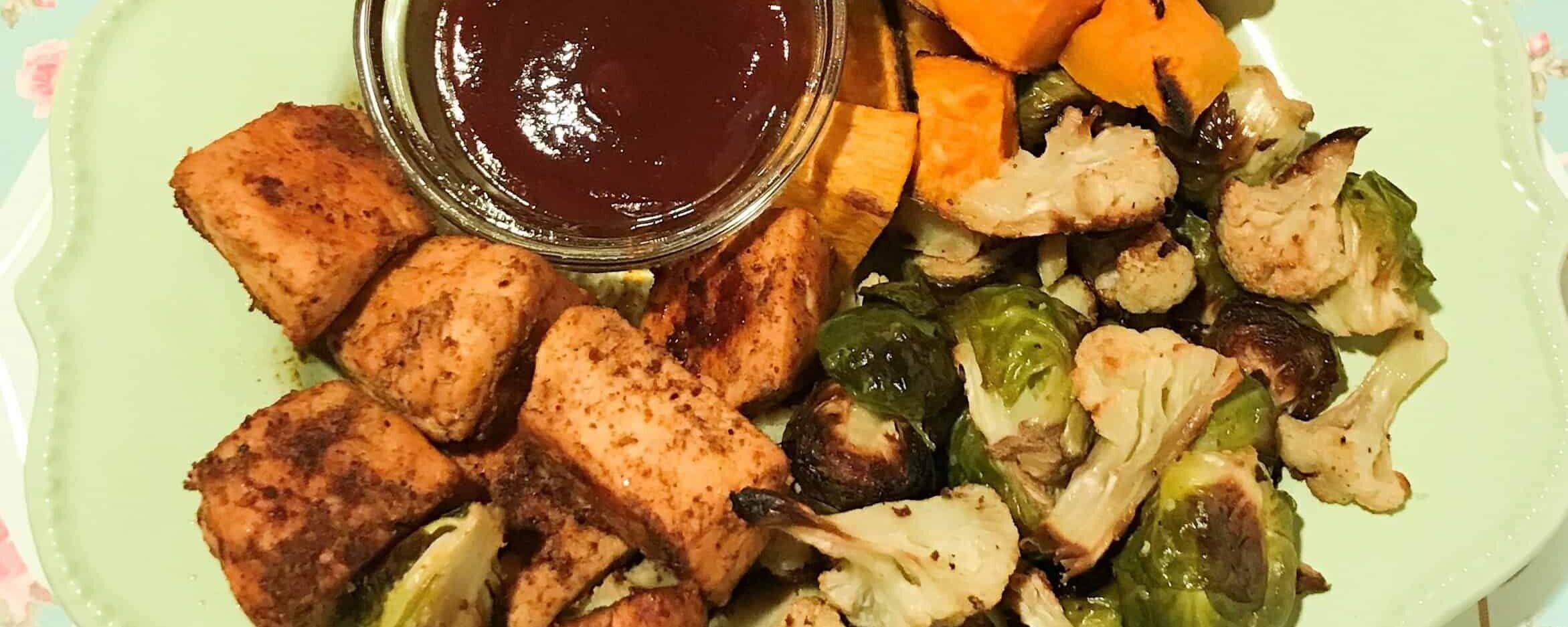 CARE Recipe: BBQ Chicken Bites with Roasted Veggies