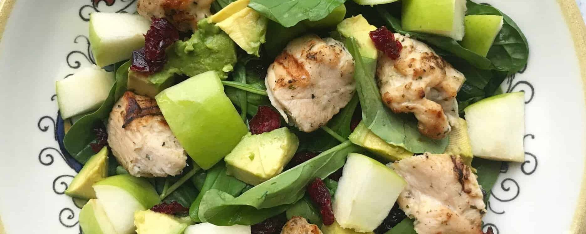 SimplyRecipes.com: “Un-Cobb Salad” – Chicken Avocado Salad with Green Apple and Dried Cranberries