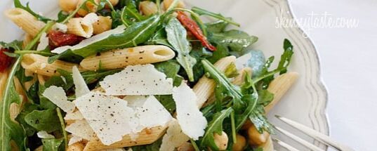 SkinnyTaste.com Recipe: Penne Arugula Salad with Sundried Tomatoes